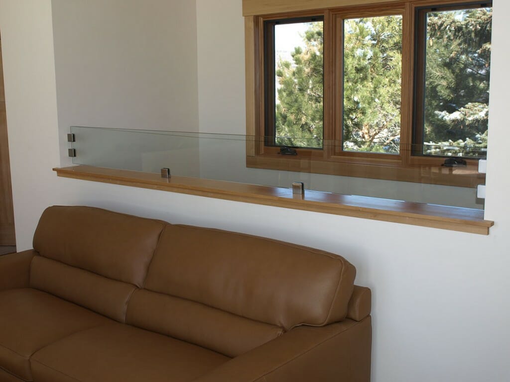 Glass window railing