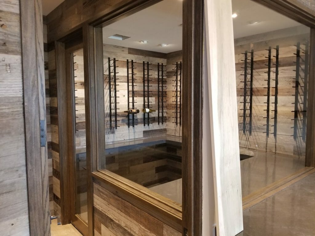 Glass enclosure for custom wine room