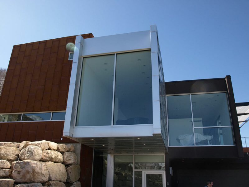 Custom glass windows for modern Utah home